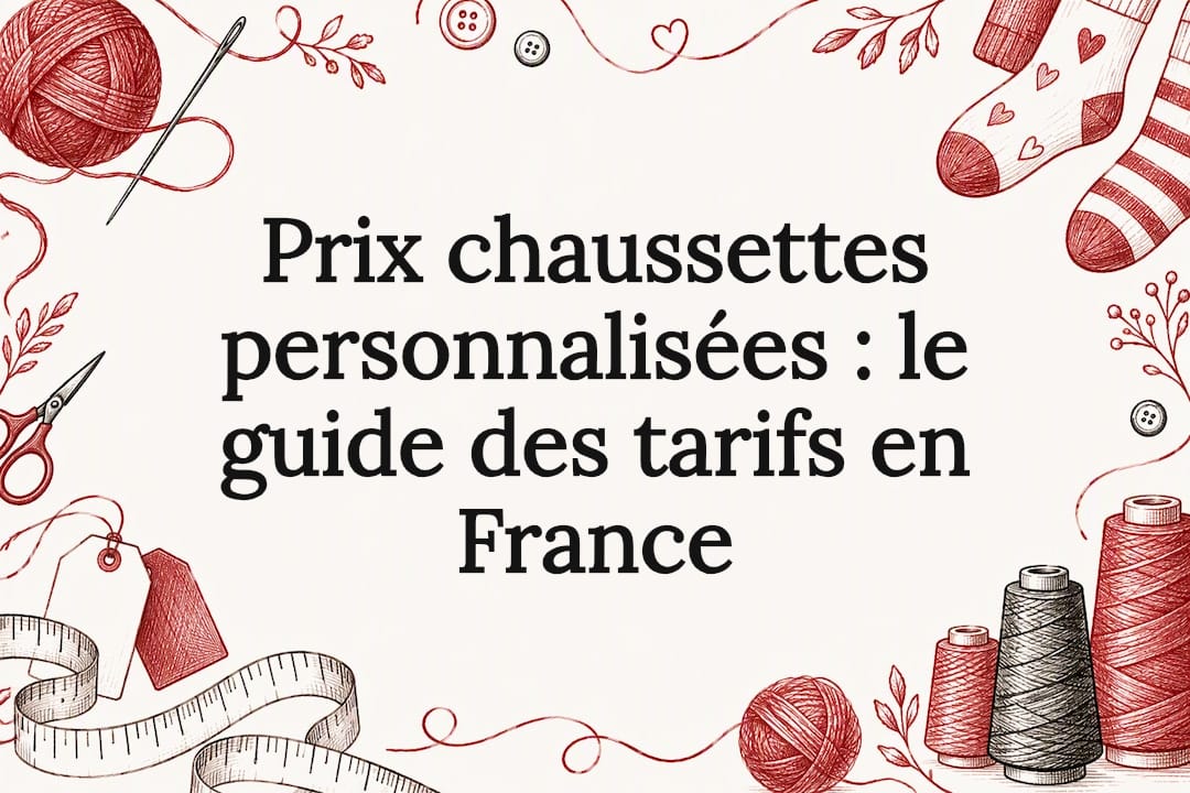 Carte de titre illustrée avec des chaussettes et des accessoires