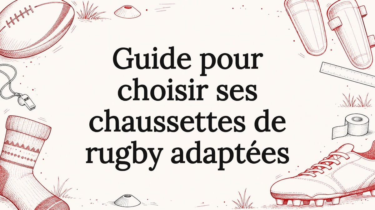 Carte titre illustrée pour le guide des chaussettes de rugby