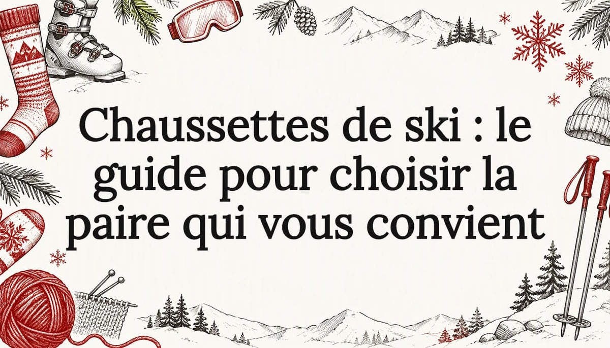 Illustration dessinée de chaussettes et d’accessoires de ski