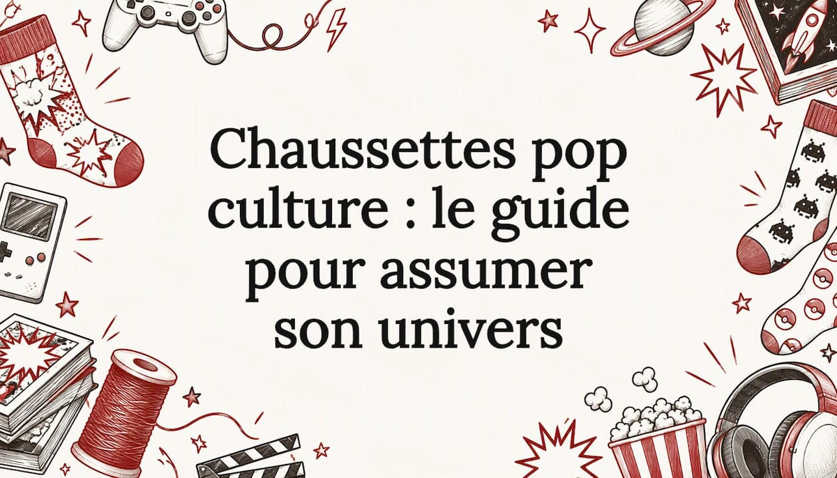 Illustration de chaussettes inspirées de la pop culture