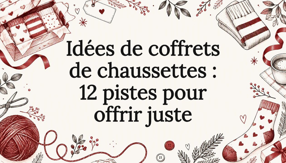 Esquisses de chaussettes et coffret cadeau