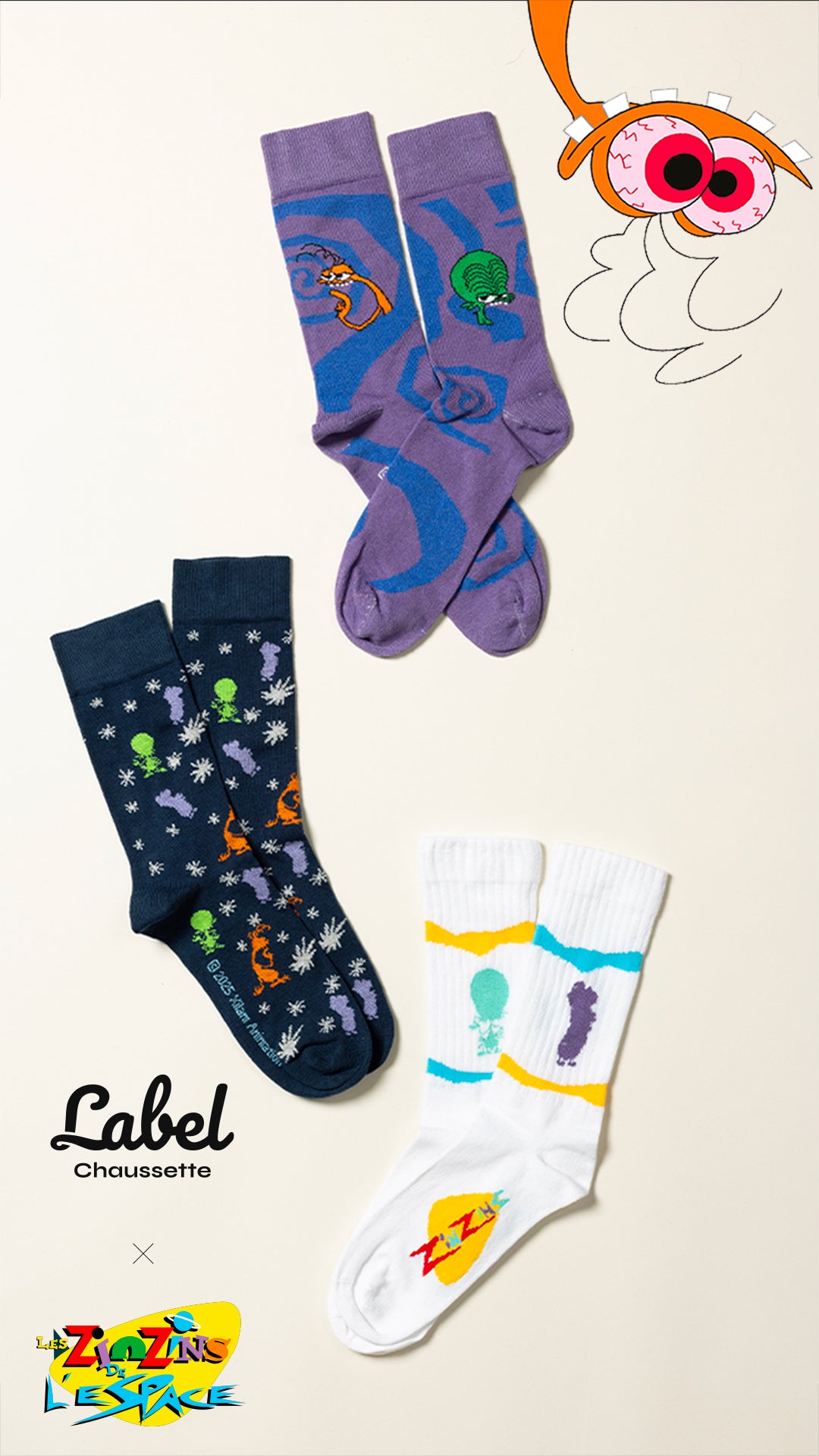 Socken-Geschenkbox Die Zinzins de l'Espace