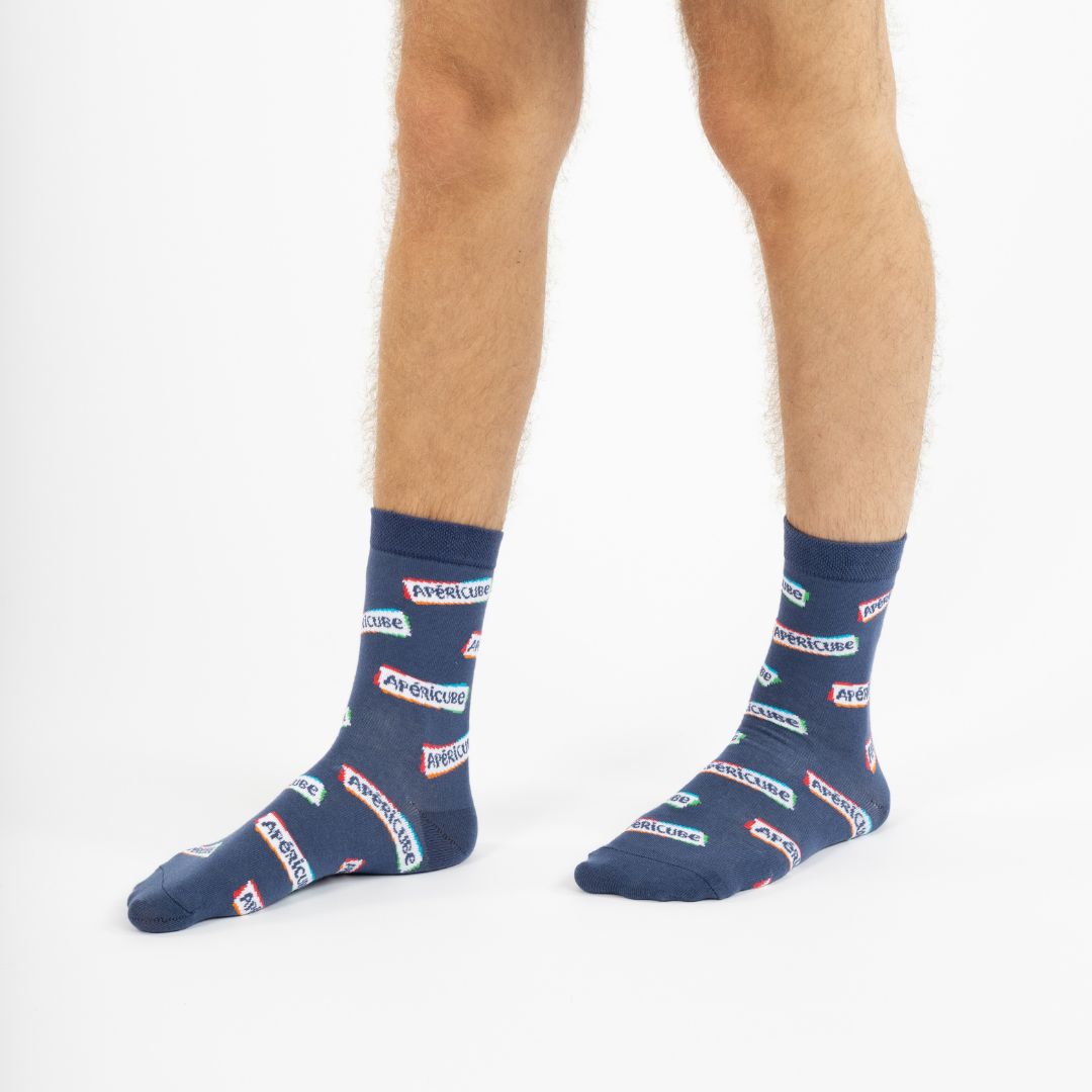 chaussette apéricube bleu logo Label Chaussette 1