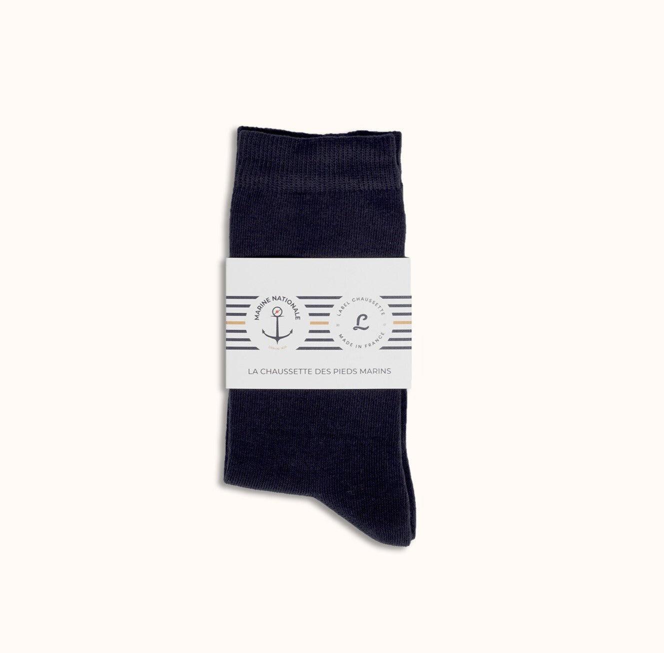 Chaussettes marine nationale bleu marine bandeau