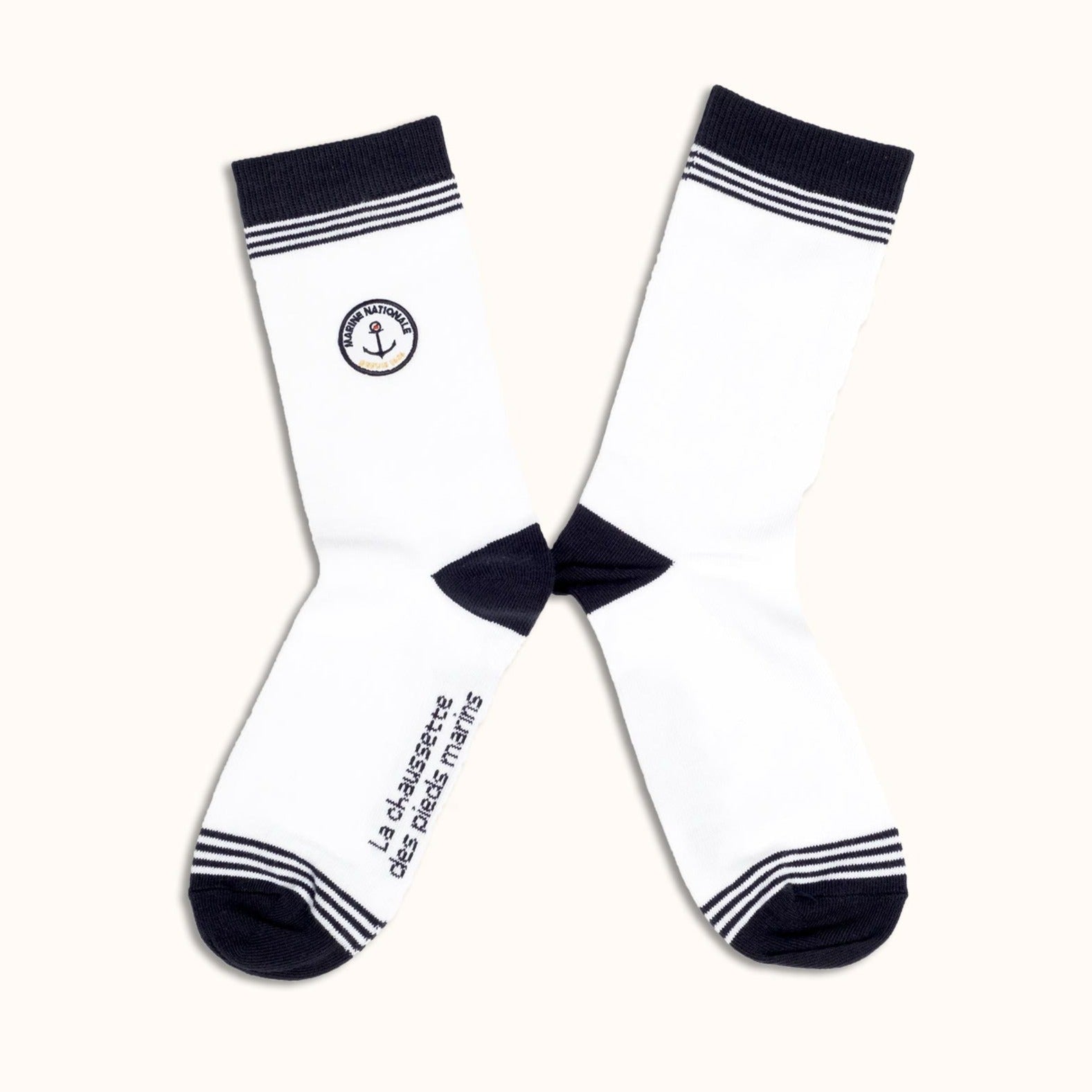 Chaussettes Marine nationale les blanches packshot