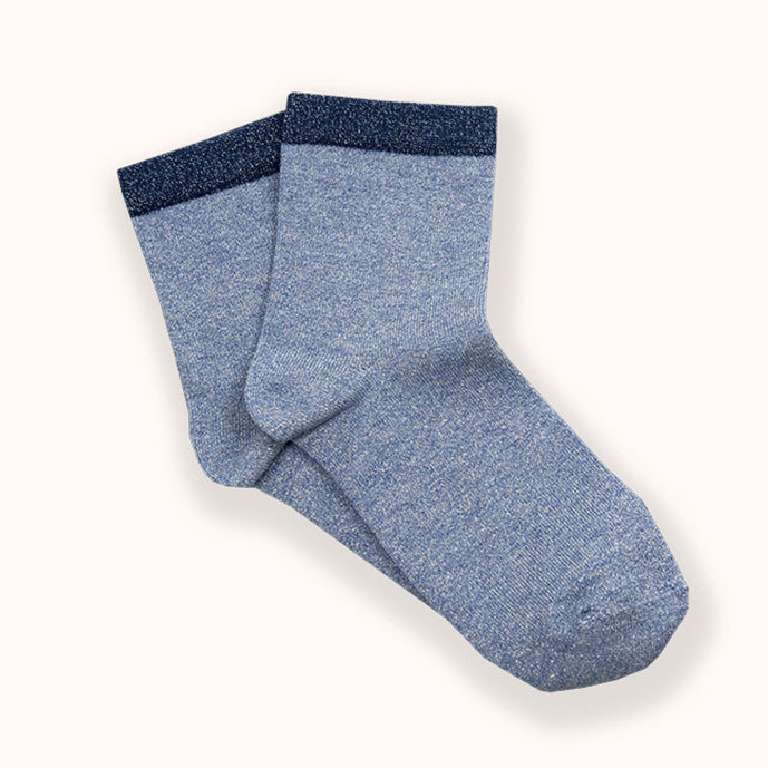 Chaussettes pailletées bleues packshot