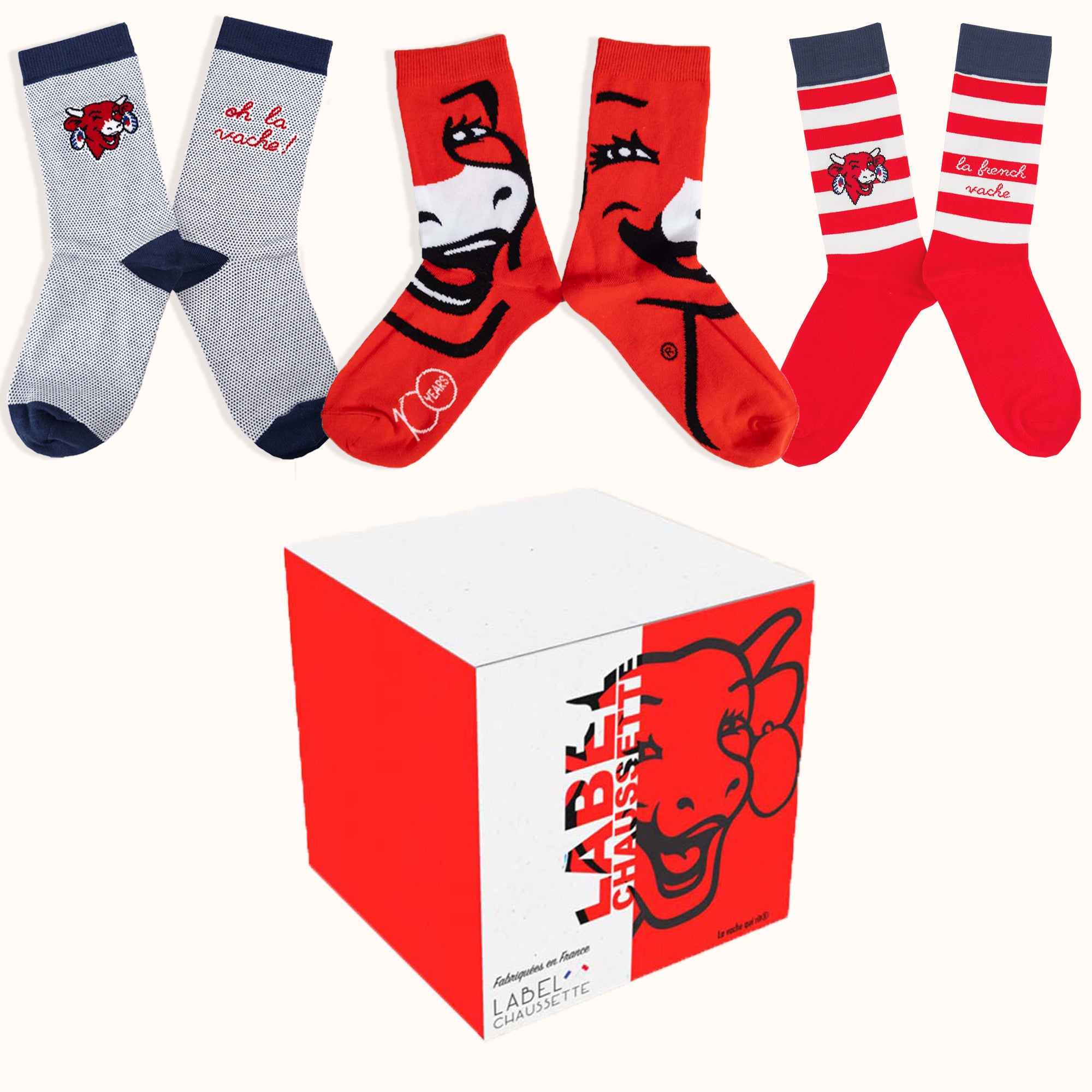 Coffret de chaussette trio La Vache Qui Rit