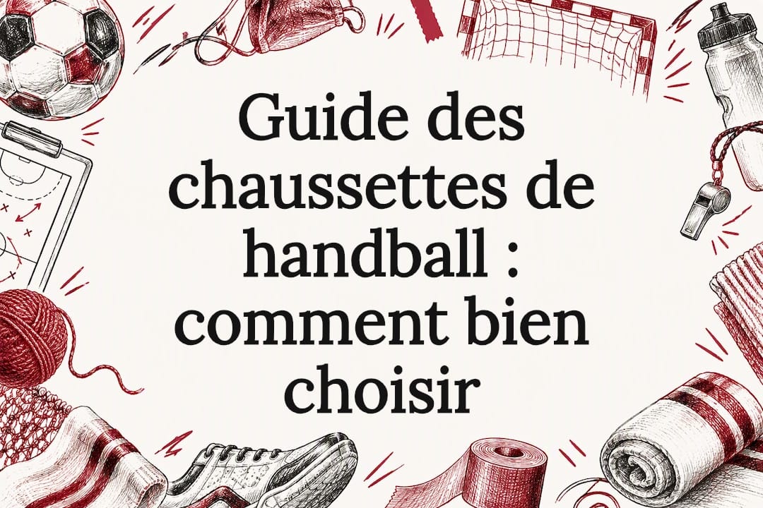 Carte titre illustrée des chaussettes de handball