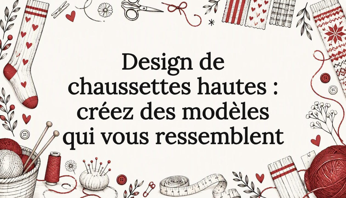 Carte illustrée pour concevoir des chaussettes hautes