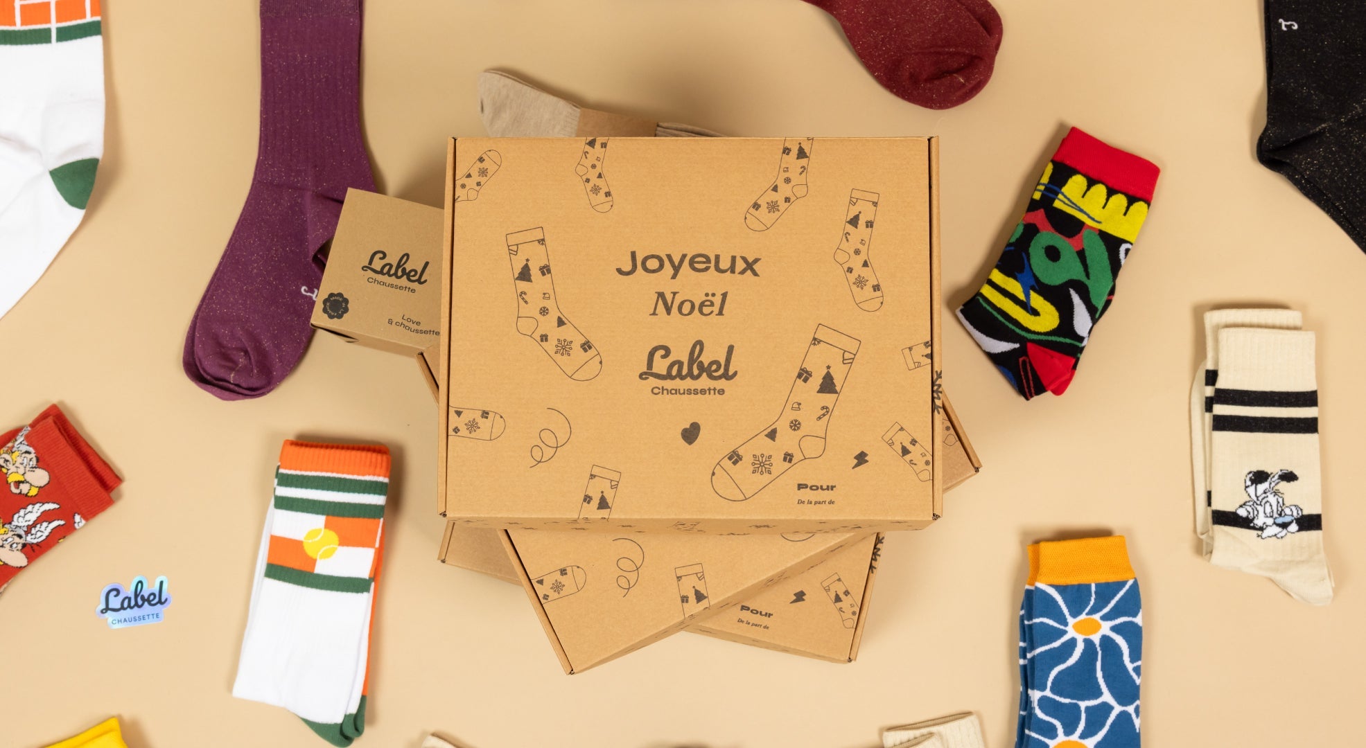 4 coffrets de 3 paires Label Chaussette