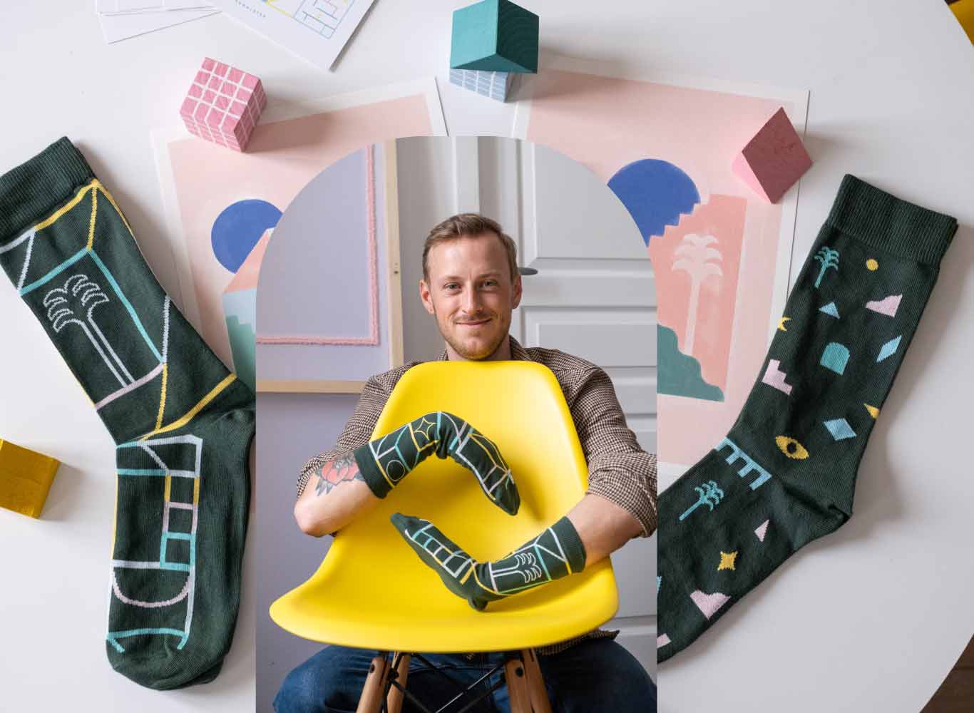 Chaussettes illustrées par des artistes