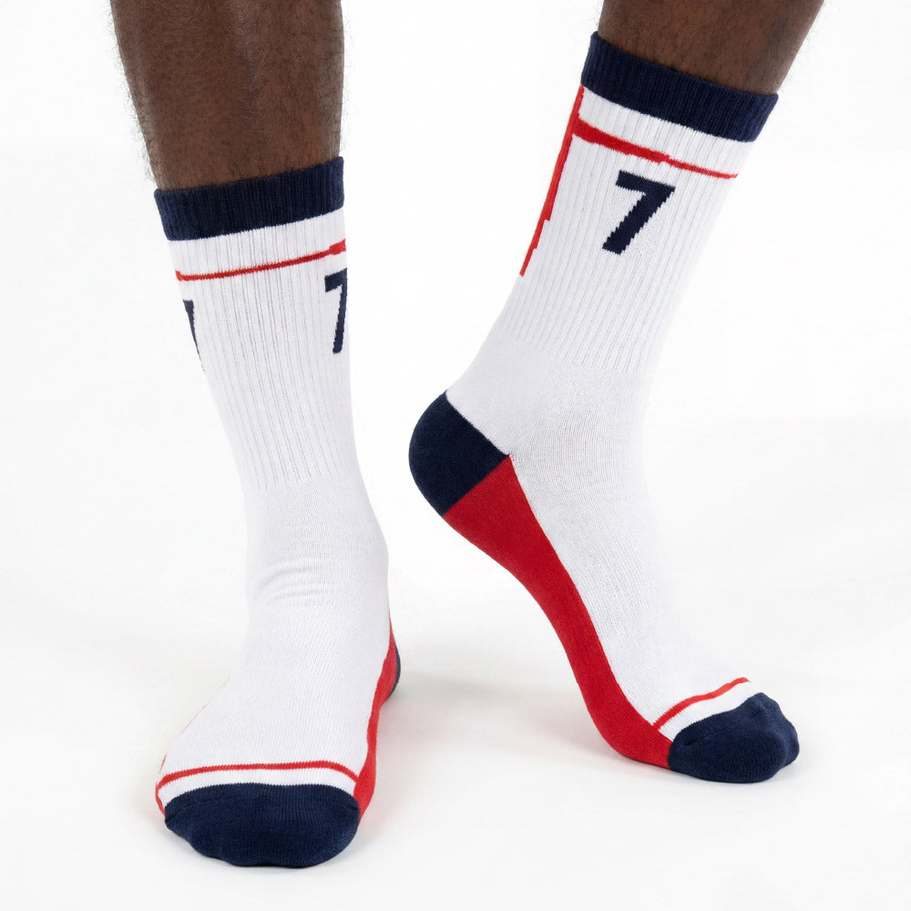 Chaussettes Angleterre blanc et rouge 3