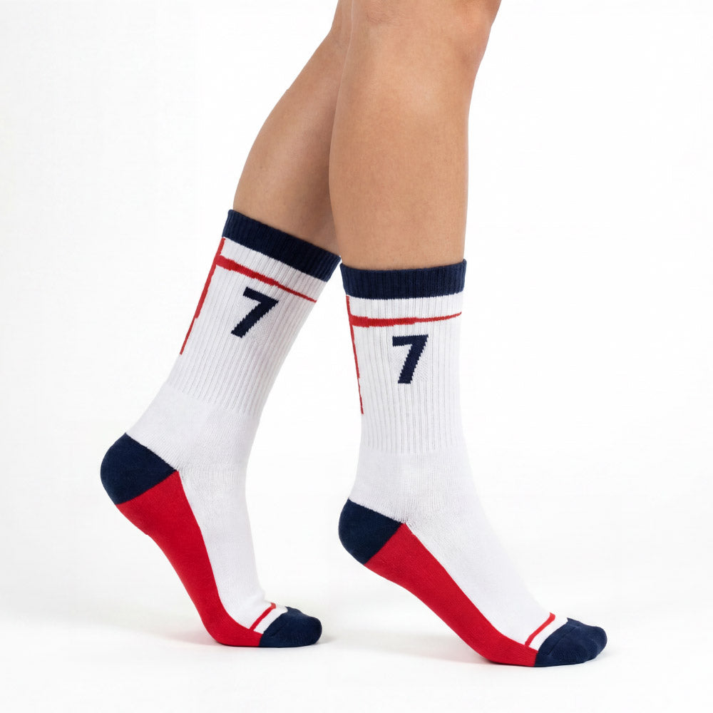 Chaussettes Angleterre blanc et rouge 2