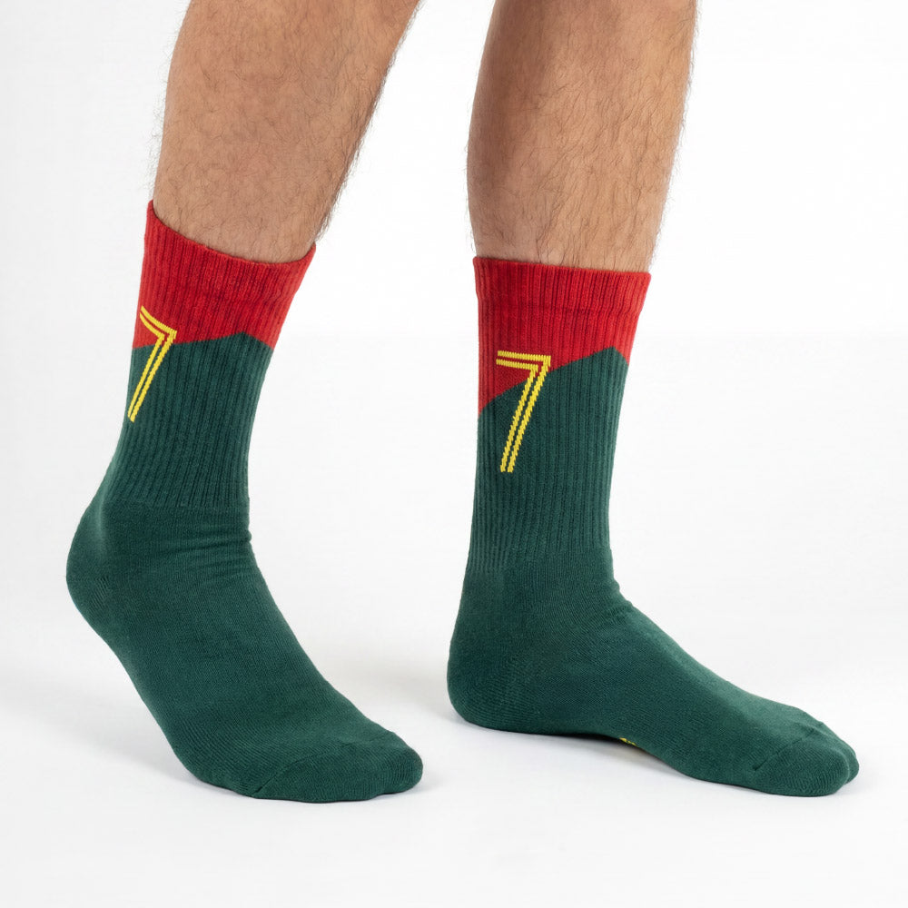 Chaussettes Portugal vert et rouge