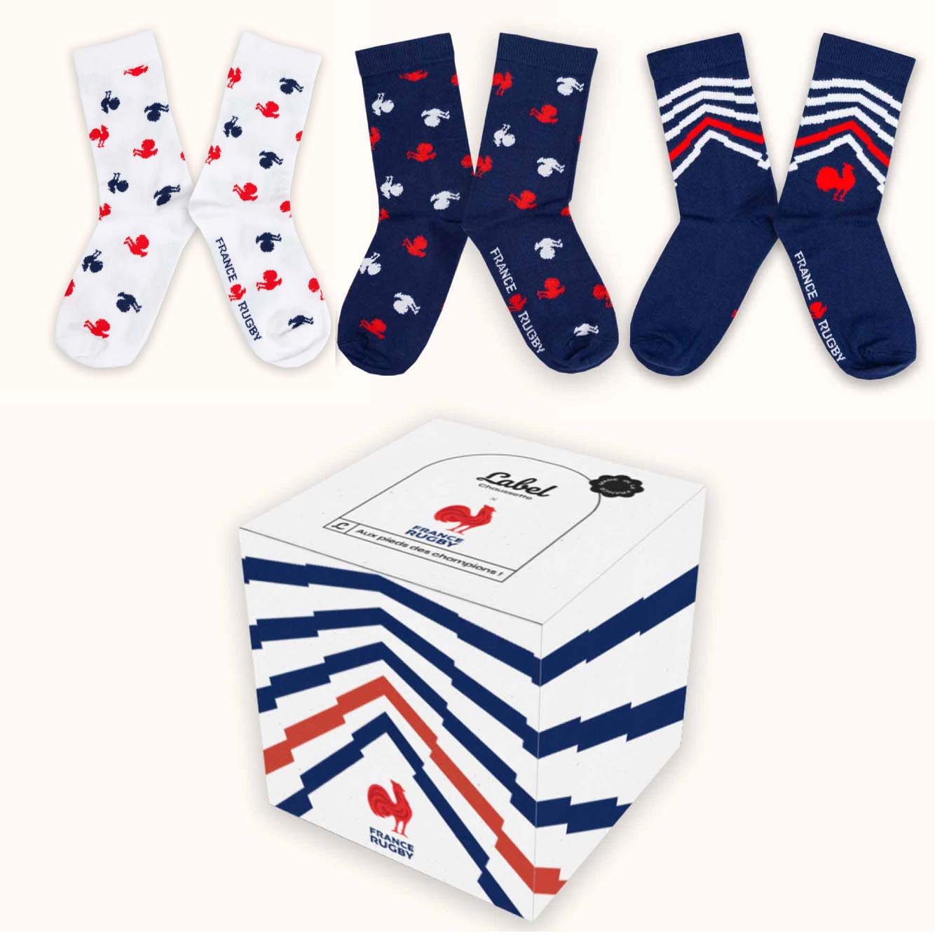 Coffret de chaussettes France Rugby trio