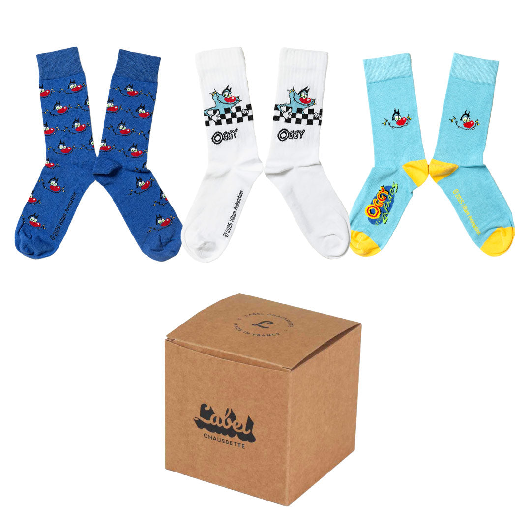 Geschenkset Socken Oggy und die Kakerlaken