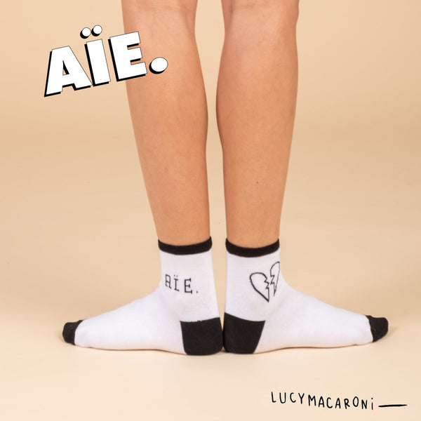 Chaussettes Lucy Macaroni portées studio femme