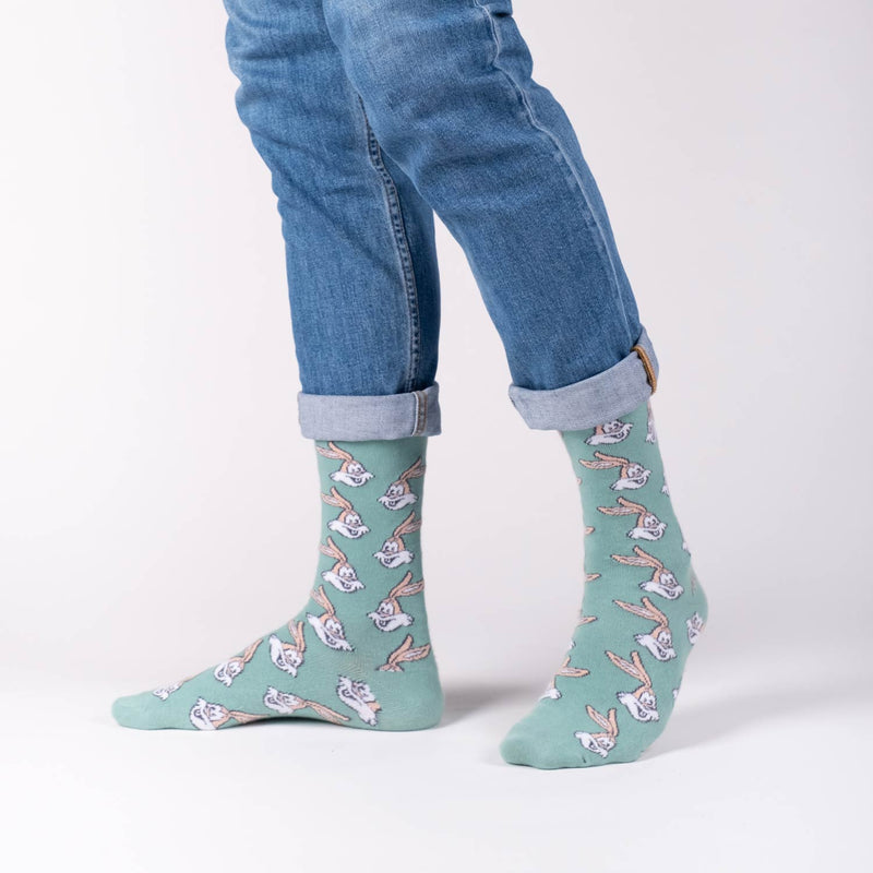 Chaussettes RATP vert portées femme