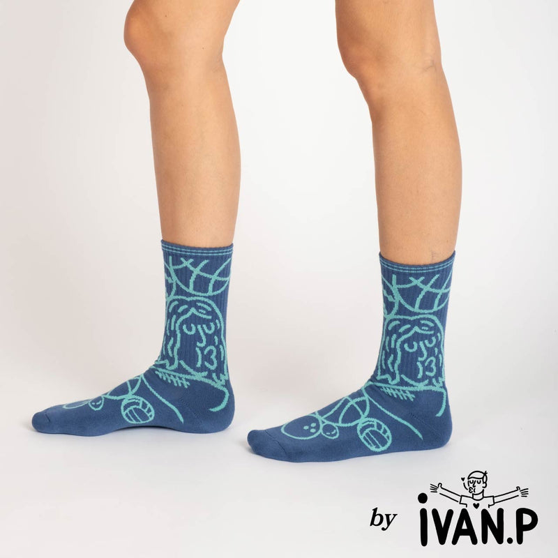 Chaussettes de sport Ivan Peev portées studio femme
