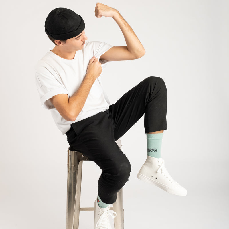 Chaussettes Monsieur Madame - Monsieur Costaud mannequin homme studio