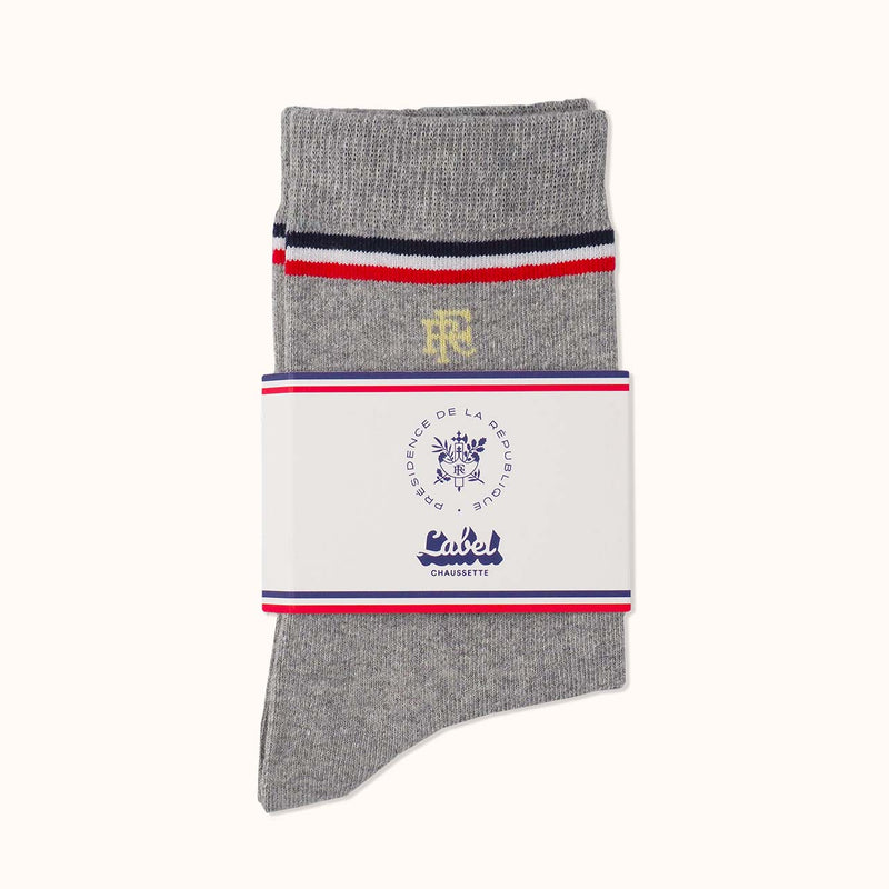 Chaussettes elysee recyclees grises bandeau packshot