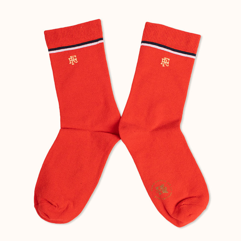 Chaussettes elysee recyclees rouges packshot