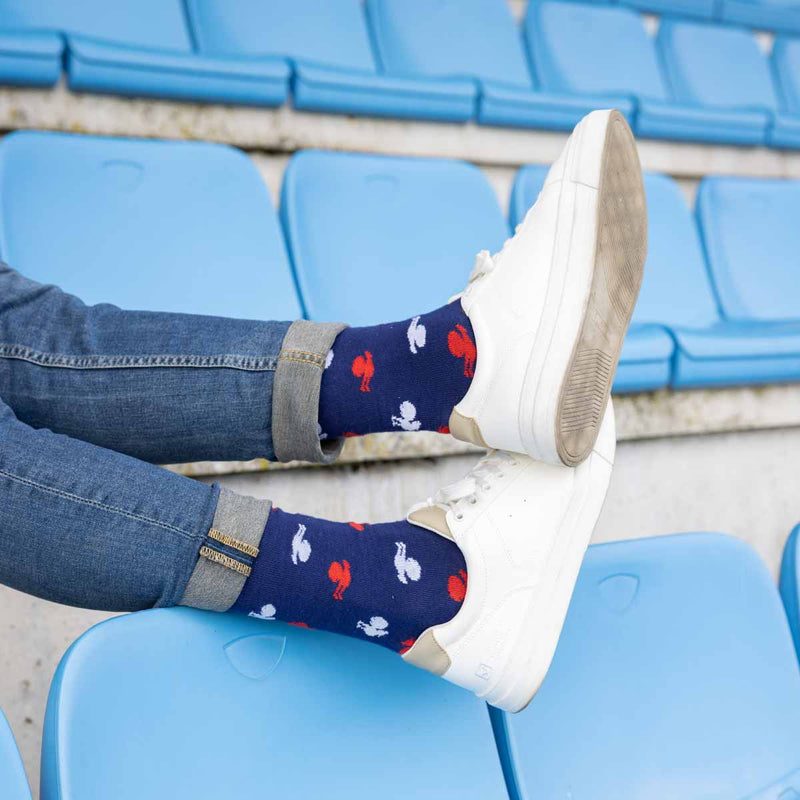 Chaussettes courtes homme bleues fabriquées en France - made in France