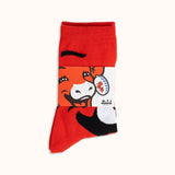 Chaussettes La Vache qui rit 100 ans rouge bandeau