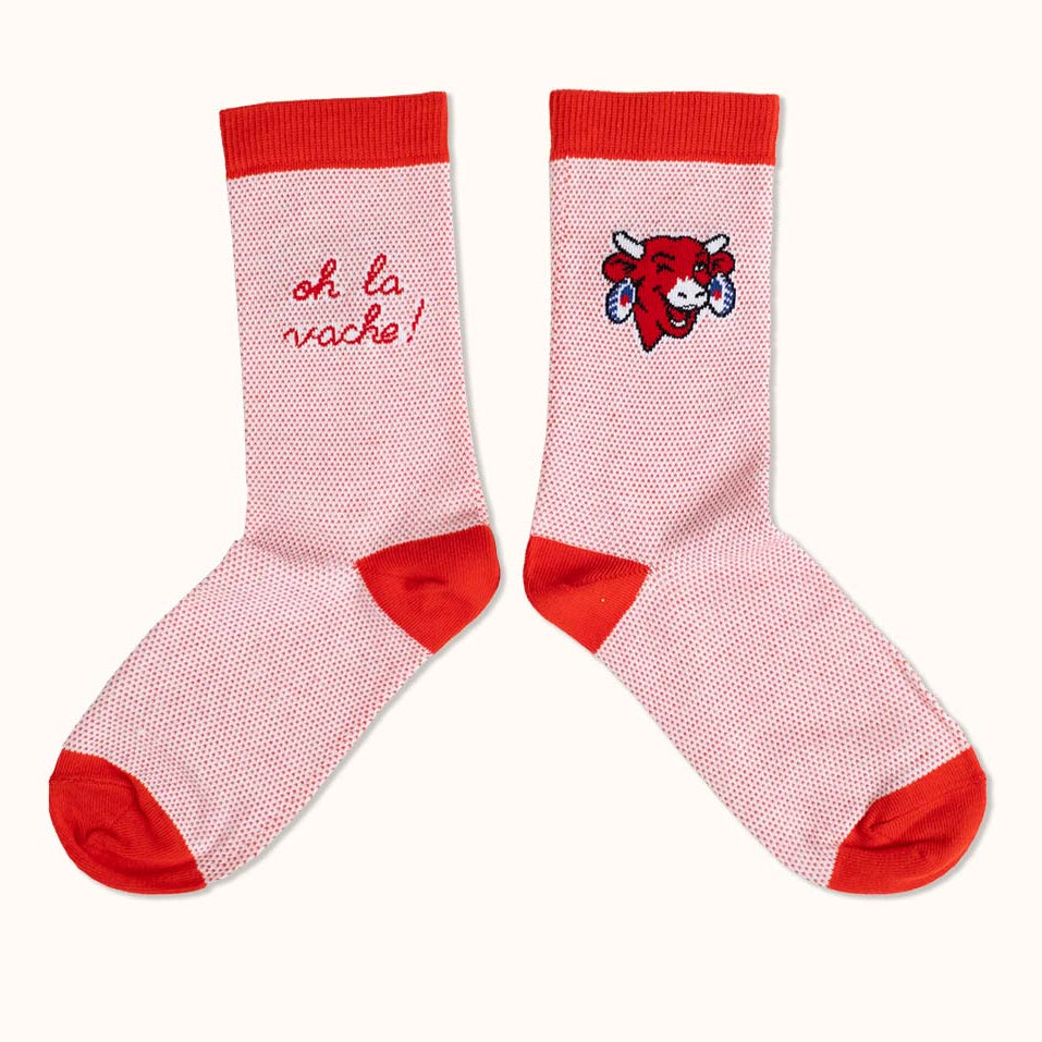 Chaussettes vache qui rit oh la vache rouge packshot