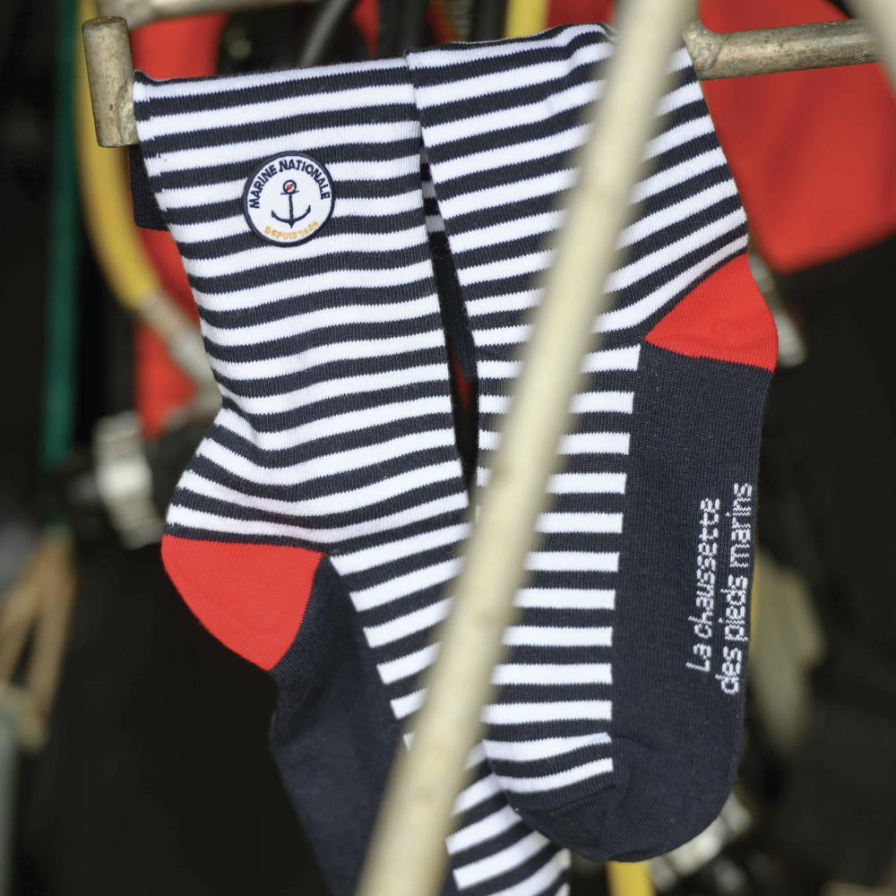 Chaussettes Marine Nationale style marin français