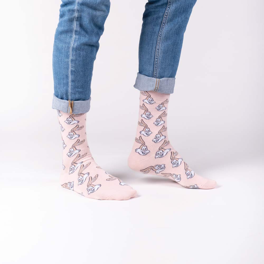 Chaussettes RATP rose portées femme